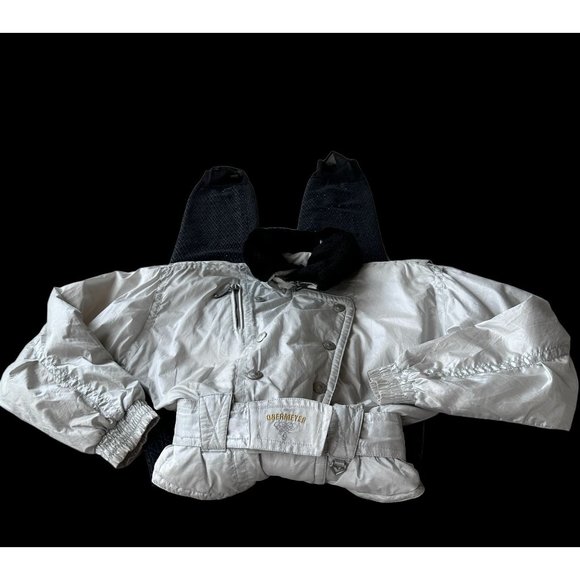 Vintage Obermeyer Ladies Ski Suit Sz 10 Iridescent 1 Piece Stirrups Embr… - Picture 8 of 12